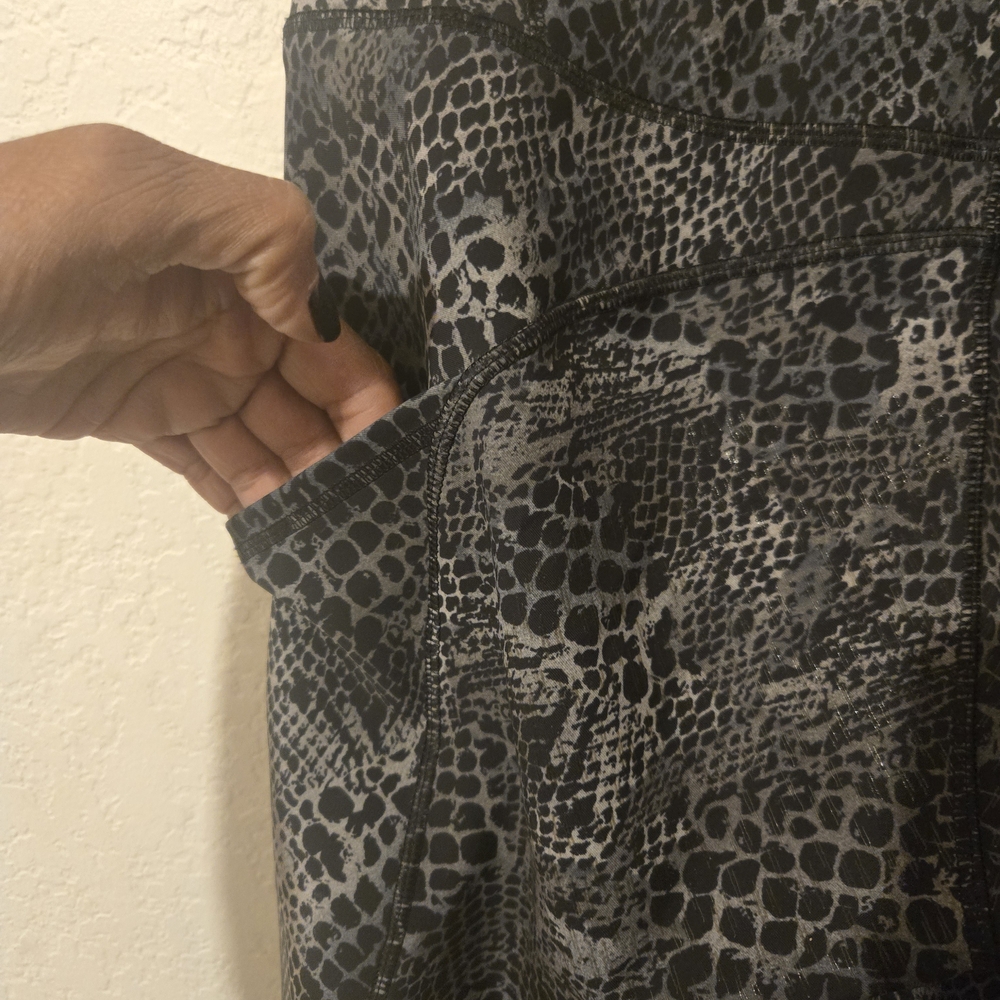 Goode Rider Equestrian Black and Gray Animal Print Leggings - Picture 4 of 5